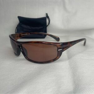 Suncloud KING Polarized Sunglasses Sport Wrap Style Tortoise Brown Black UV400